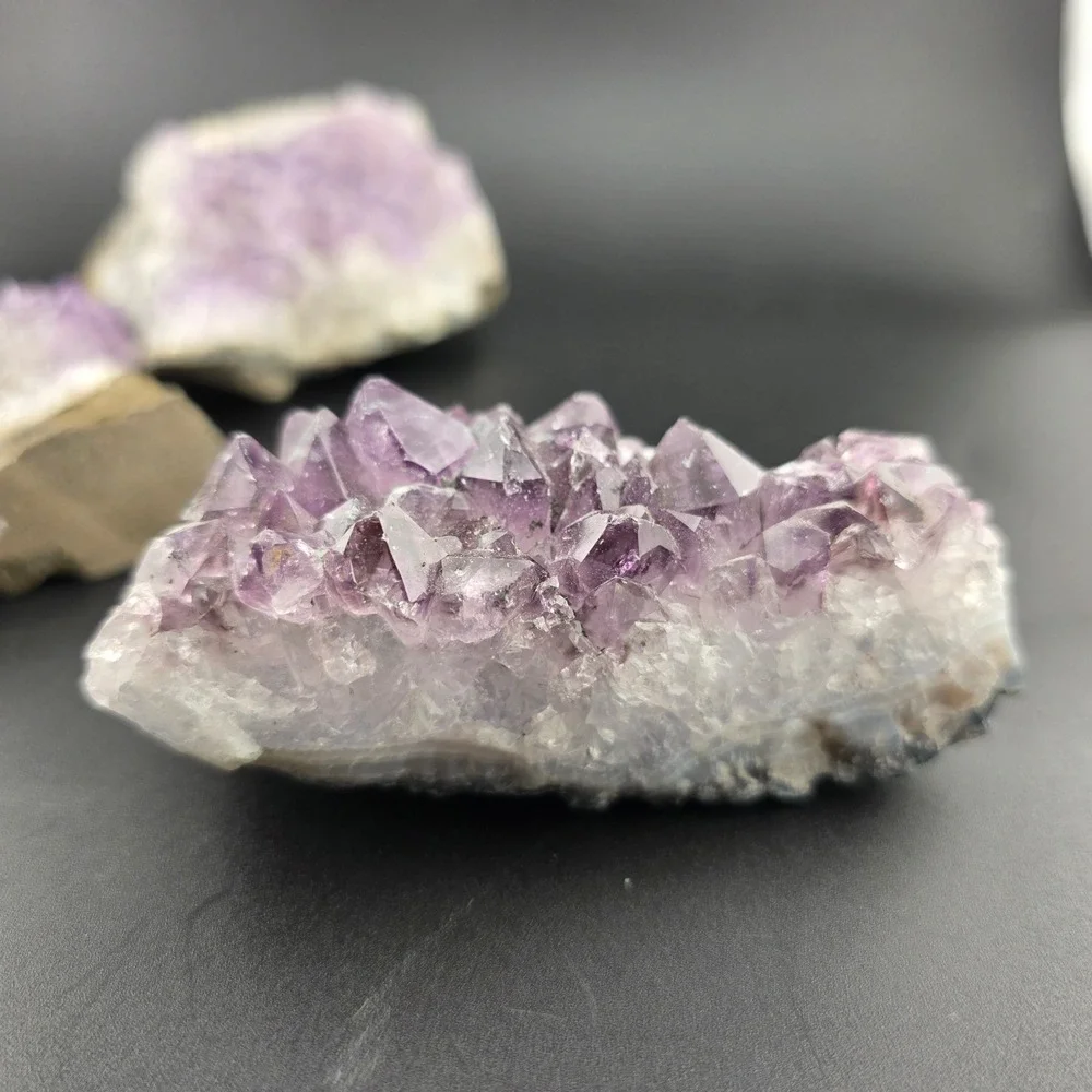 Natural Amethyst Crystal Cluster Lot 3 Piece Raw Purple‎ Druzy Geode Specimens